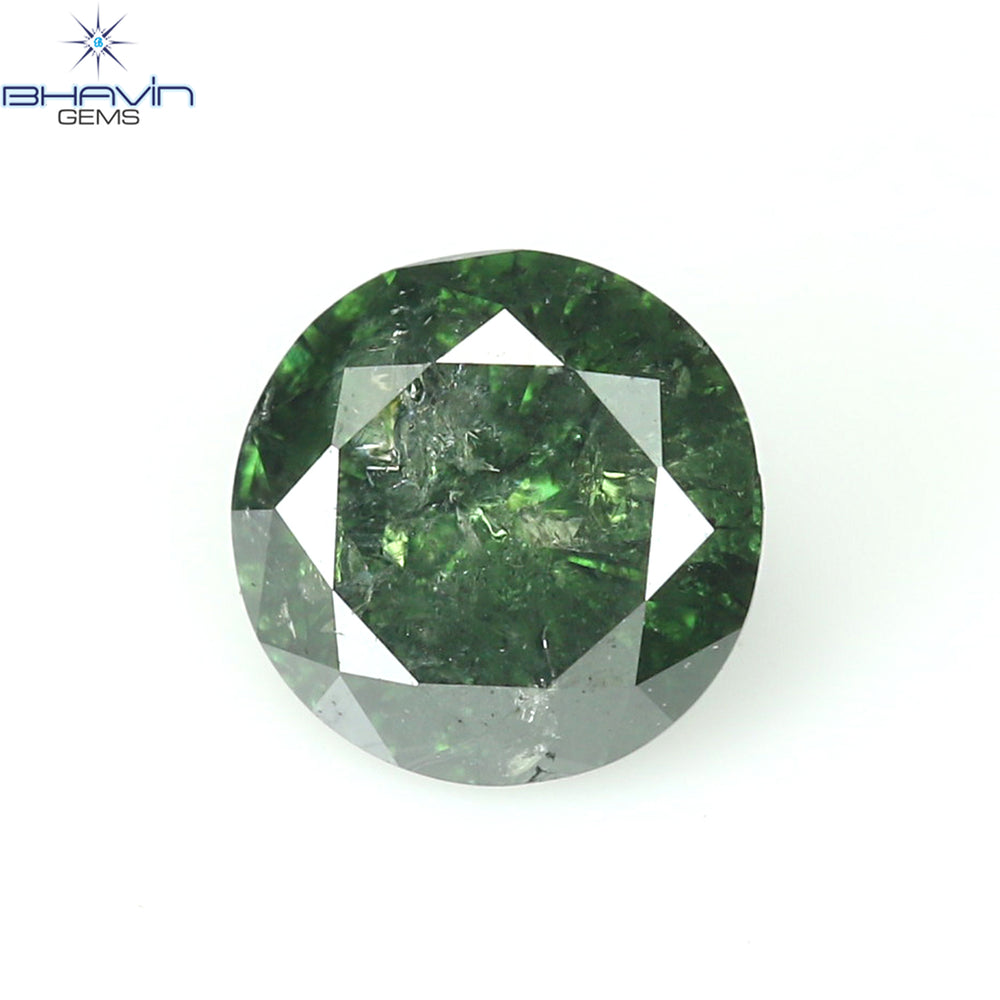 0.35 CT Round Diamond Natural Diamond Green Color I3 Clarity (4.49 MM)