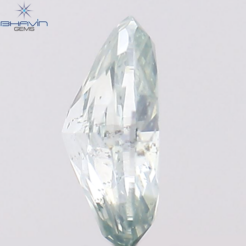 0.17 CT Oval Shape Natural Diamond Greenish Blue Color SI2 Clarity (4.15 MM)
