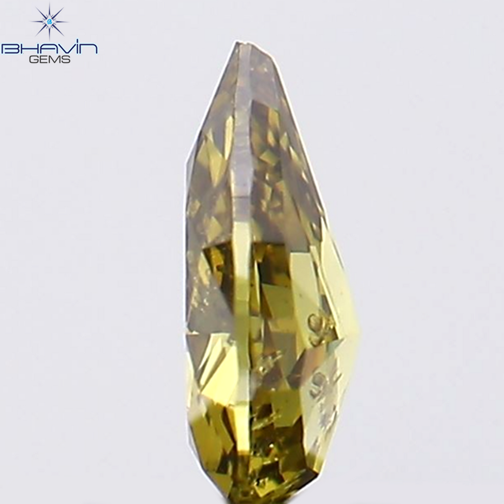 0.16 CT Pear Shape Natural Diamond Green Color SI1 Clarity (4.55 MM)