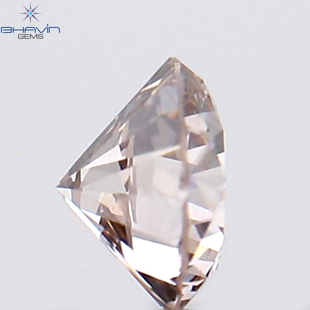 0.15 CT Round Shape Natural Diamond Pink Color SI1 Clarity (3.39 MM)