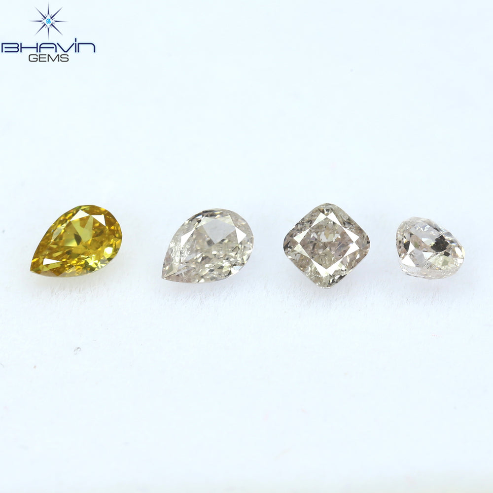 0.60 CT/4 Pcs Mix Shape Natural Diamond Mix Color SI Clarity (4.21 MM)