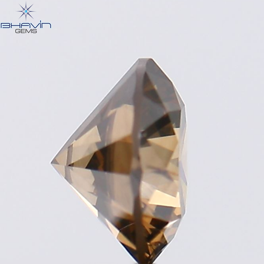 1.04 CT Round Shape Natural Diamond Brown Color SI1 Clarity (6.33 MM)