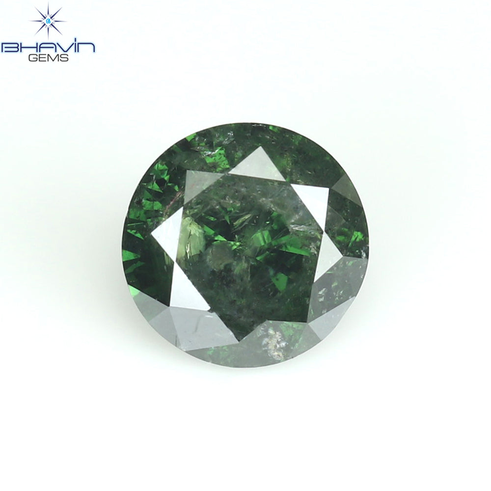 0.87 CT Round Diamond Natural Loose Diamond Green Color I3 Clarity (6.06 MM)