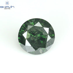 0.87 CT Round Diamond Natural Loose Diamond Green Color I3 Clarity (6.06 MM)