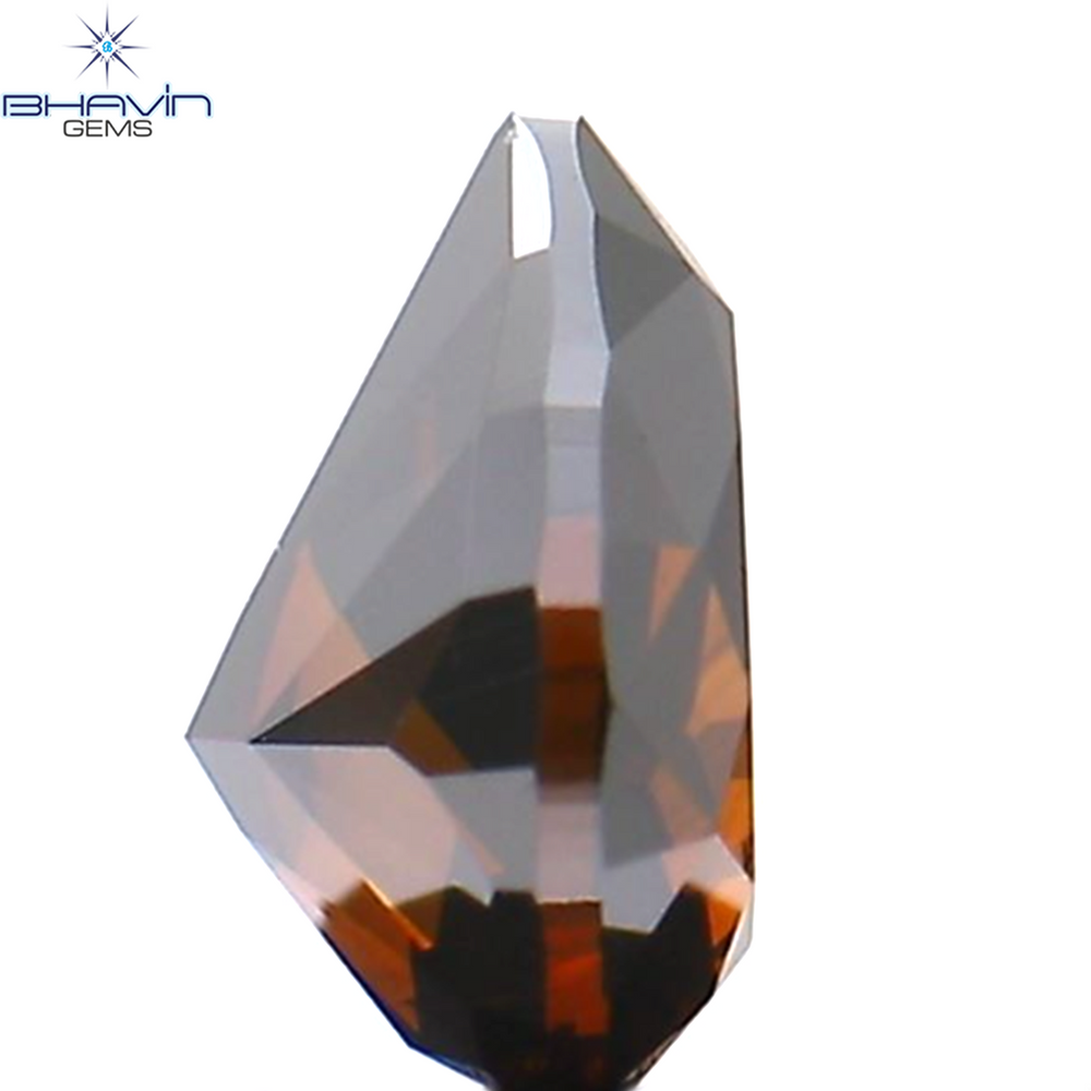 0.29 CT Pear Shape Natural Diamond Enhanced Cognac Color SI1 Clarity (4.76 MM)