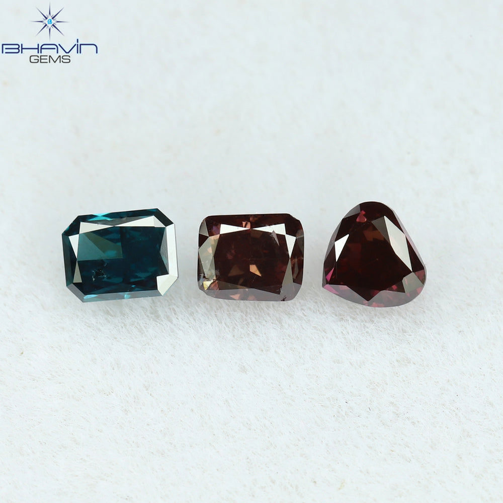 0.33 CT/3 Pcs Mix Shape Natural Diamond Mix Color SI1 Clarity (3.19 MM)