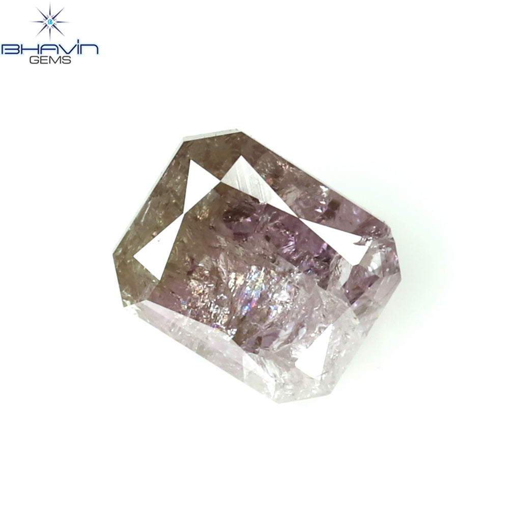 0.46 CT Radiant Shape Natural Diamond Pink Color I3 Clarity (4.67 MM)