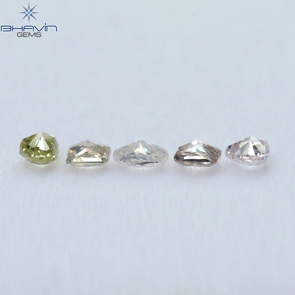 0.43 CT/5 Pcs Mix Shape Natural Diamond Pink Color SI Clarity (3.10 MM)