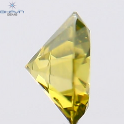 0.12 CT Round Shape Natural Diamond Green Yellow Color SI1 Clarity (3.27 MM)