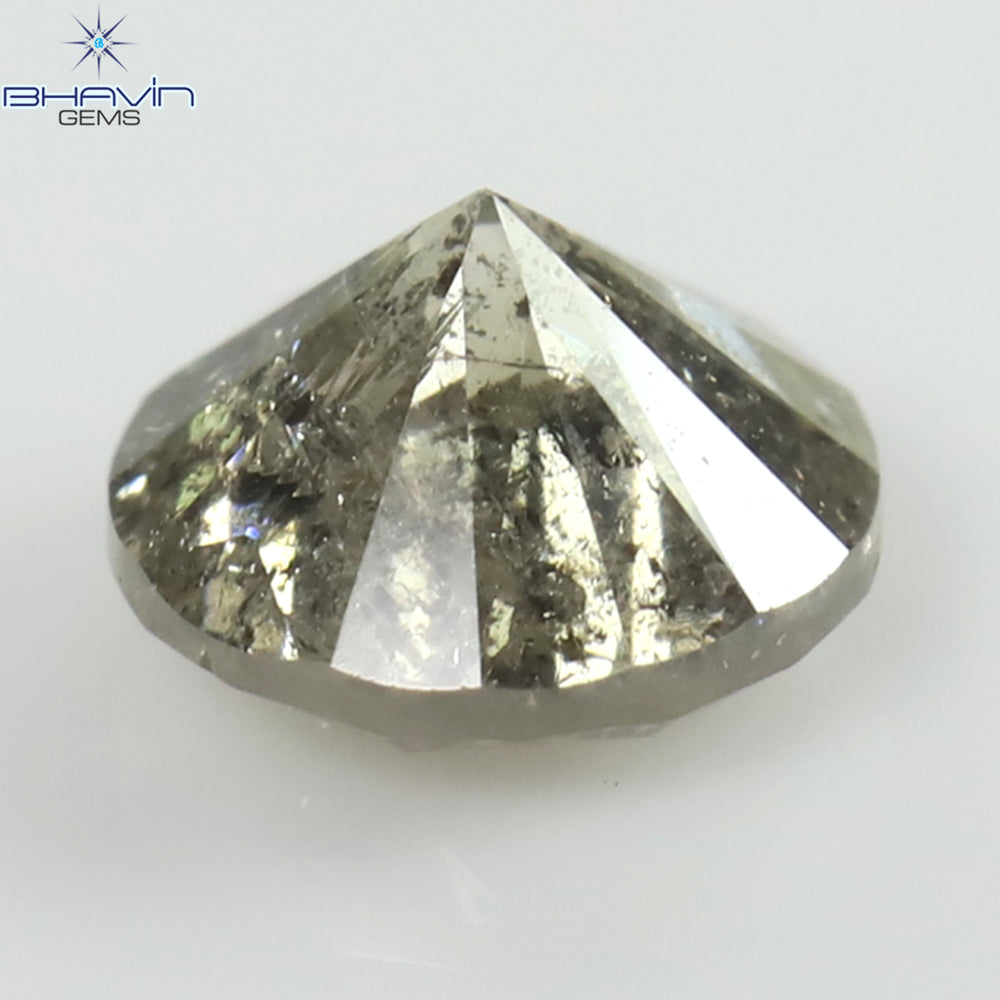 0.44 CT Round Shape Natural Loose Diamond Salt And Pepper Color I3 Clarity (4.67 MM)
