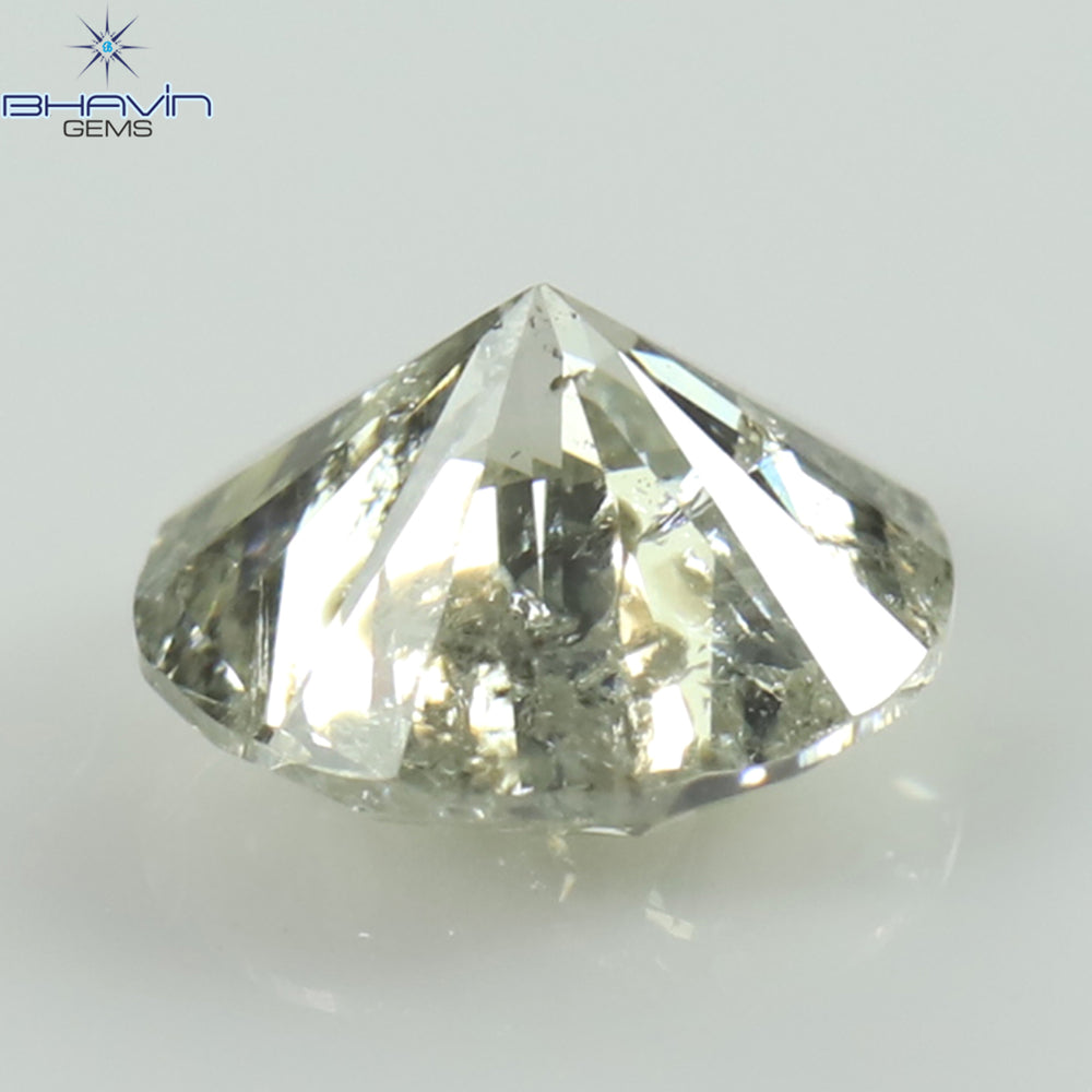 0.63 CT Round Shape Natural Loose Diamond Salt And Pepper Color I2 Clarity (5.55 MM)