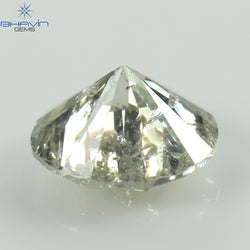 0.63 CT Round Shape Natural Loose Diamond Salt And Pepper Color I2 Clarity (5.55 MM)