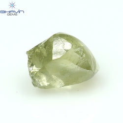 0.54 CT Rough Shape Natural Diamond Green Yellow Color SI Clarity (4.86 MM)