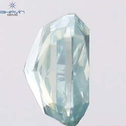 0.23 CT クッション シェイプ 天然ダイヤモンド グリーンがかったブルー カラー VS2 クラリティ (3.30 MM)