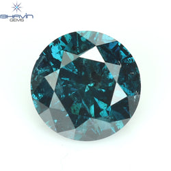 0.82 CT Round Diamond Natural Diamond Blue Color I3 Clarity (5.96 MM)
