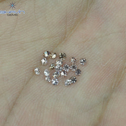 0.29 CT/20 Pcs Round Shape Natural Loose Diamond Brown Pink Argyle Color VS-SI Clarity (1.60 MM)