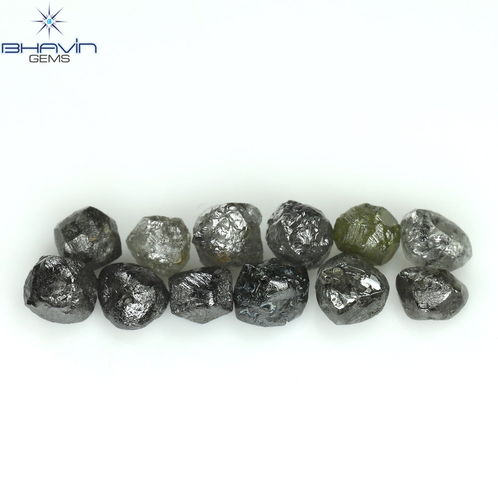 5.16 CT/14 PCS Rough Shape Salt And Pepper Color Natural Diamond I3 Clarity (4.09 MM)