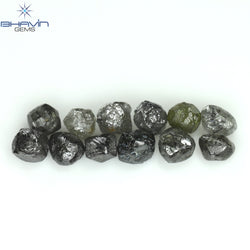 5.16 CT/14 PCS Rough Shape Salt And Pepper Color Natural Diamond I3 Clarity (4.09 MM)