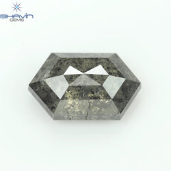 0.80 CT Hexagon Shape Natural Loose Diamond Salt And pepper Color I3 Clarity (7.10 MM)