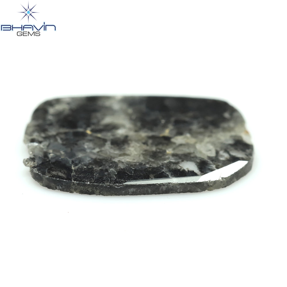 2.70 CT Slice Shape Natural Diamond Salt And Pepper Color I3 Clarity (15.64 MM)