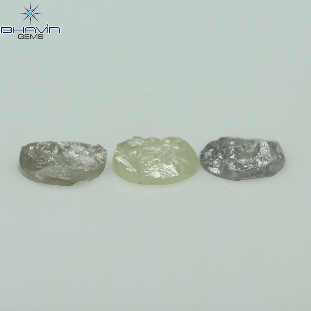 0.50 CT /3 Pcs Uncut Shape White Natural Loose Diamond I3 Clarity (4.70 MM)