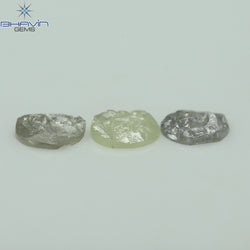 0.50 CT /3 Pcs Uncut Shape White Natural Loose Diamond I3 Clarity (4.70 MM)