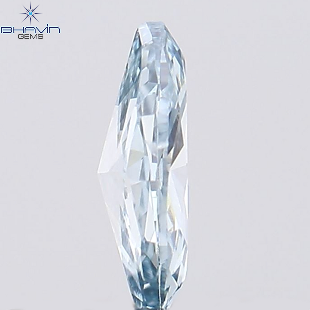 0.15 CT Marquise Shape Natural Diamond Blue Color VS2 Clarity (5.38 MM)