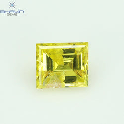 0.15 CT Square Cut Natural Diamond Enhanced Yellow Color SI2 Clarity (2.86 MM)