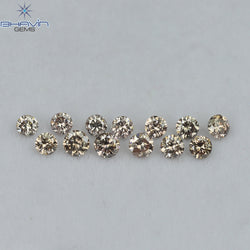 0.52 CT/13 Pcs Round Shape Natural Loose Diamond Brown Pink (Argyle) Color VS2 Clarity (2.35 MM)