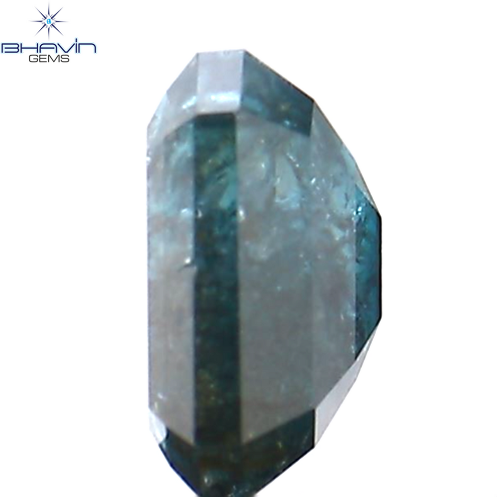 0.80 CT Emerald Shape Natural Diamond Blue Color I3 Clarity (5.72 MM)