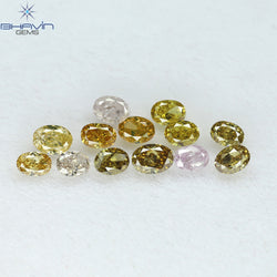 1.09 CT/13 Pcs Oval Shape Natural Diamond Mix Color SI Clarity (3.50 MM)