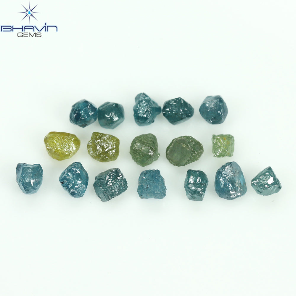 2.10 CT/17 PCS Rough Shape Enhanced Mix Color Natural Diamond I3 Clarity (3.22 MM)