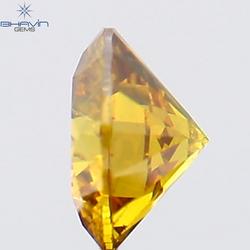 0.18 CT Round Shape Natural Diamond Orange Yellow Color SI2 Clarity (3.69 MM)