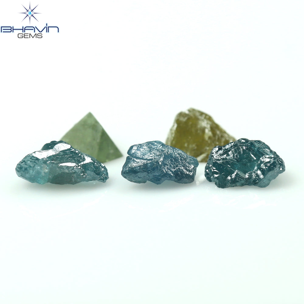 1.34 CT/5 PCS Rough Shape Enhanced Mix Color Natural Diamond I3 Clarity (5.50 MM)