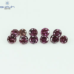 0.21 CT/11 個 ラウンド シェイプ ナチュラル ルース ダイヤモンド ピンク カラー SI クラリティ (1.75 MM)