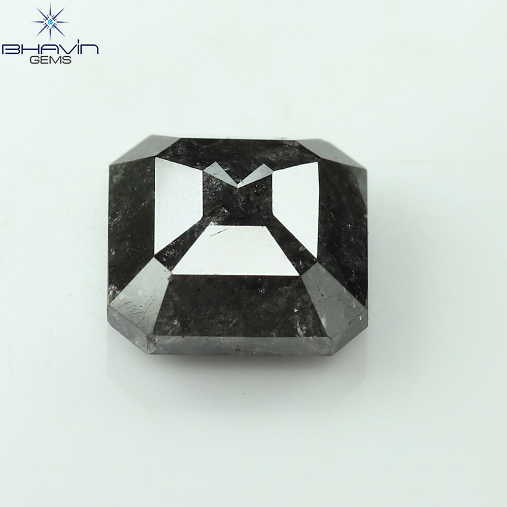 2.74 CT Emerald Shape Natural Loose Diamond Salt And pepper Color I3 Clarity (7.86 MM)