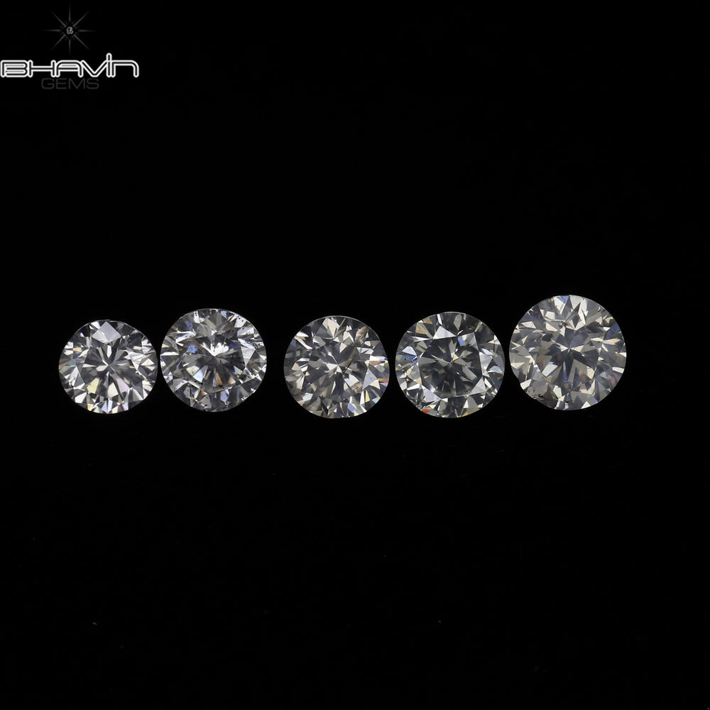 0.45 CT/5 Pcs Round Shape Natural Loose Diamond White Color SI1 Clarity (2.80 MM)