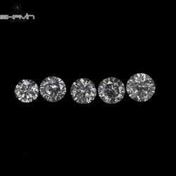 0.45 CT/5 Pcs Round Shape Natural Loose Diamond White Color SI1 Clarity (2.80 MM)