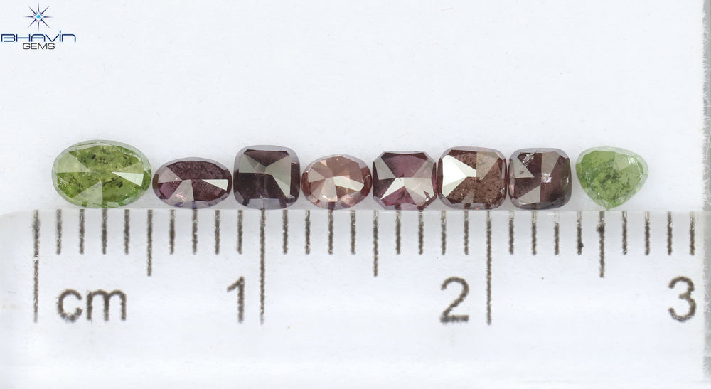 1.13 CT/8 PCS Mix Diamond Natural diamond Pink Diamond I3 Clarity (4.43 MM)