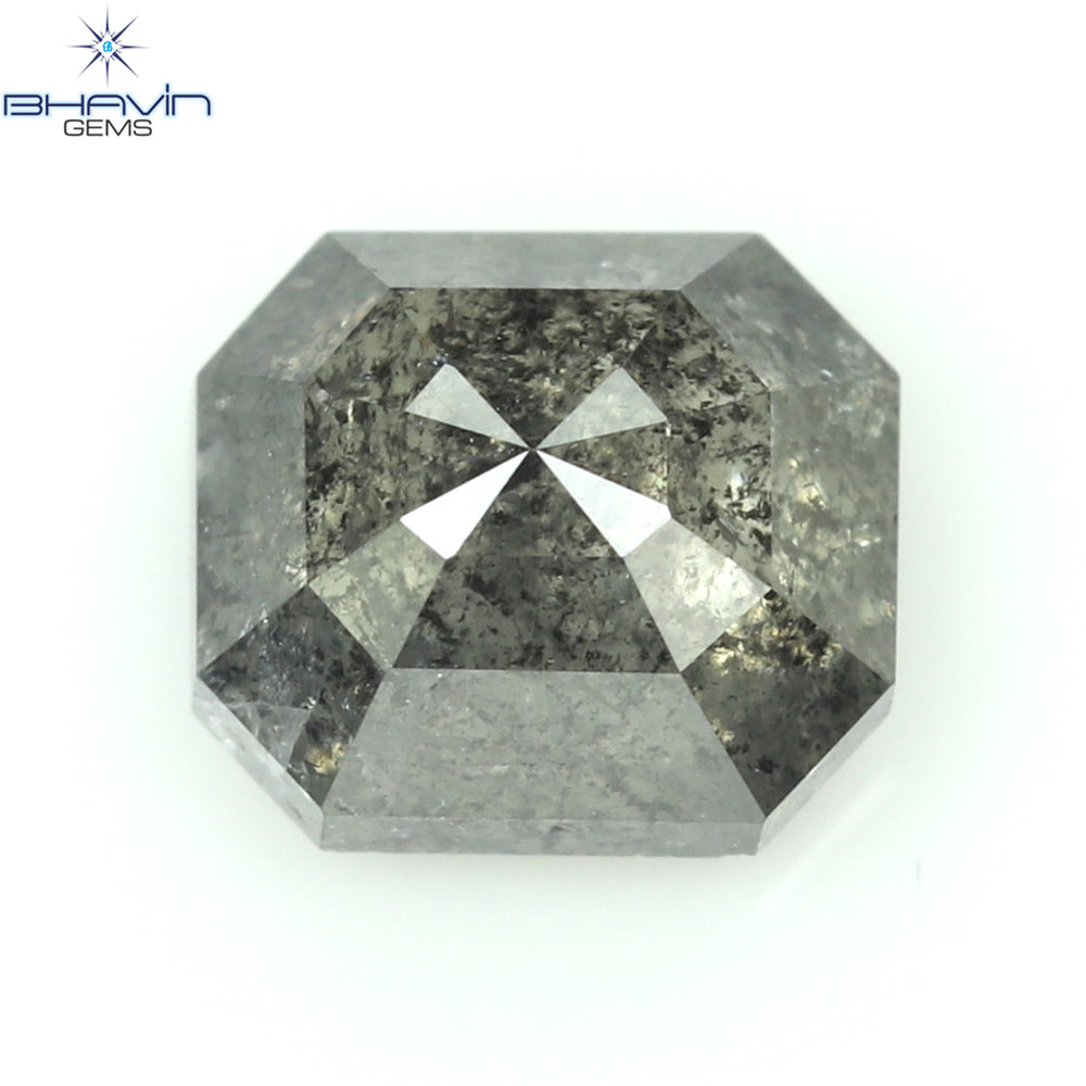 0.55 CT Square Cut Shape Natural Diamond Salt And Pepper Color I3 Clarity (4.78 MM)