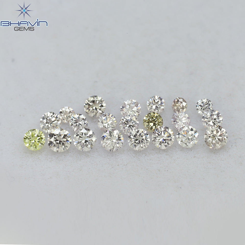 0.62 CT/21 Pcs Round Shape Natural Loose Diamond Pink Color VS2 Clarity (2.30 MM)
