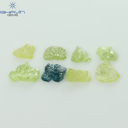 0.72 CT/8 PCS Rough Shape Enhanced Mix Color Natural Diamond I3 Clarity (4.70 MM)