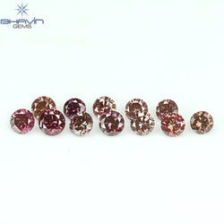 0.39 CT/12 Pcs Round Shape Natural Loose Diamond Pink Color VS-SI Clarity (2.25 MM)