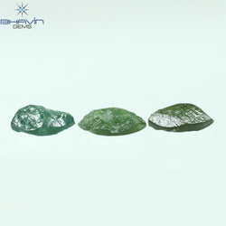 C1.04 CT/3 Pcs Marquise Rough Shape Blue Green Natural Loose Diamond I3 Clarity (6.65 MM)