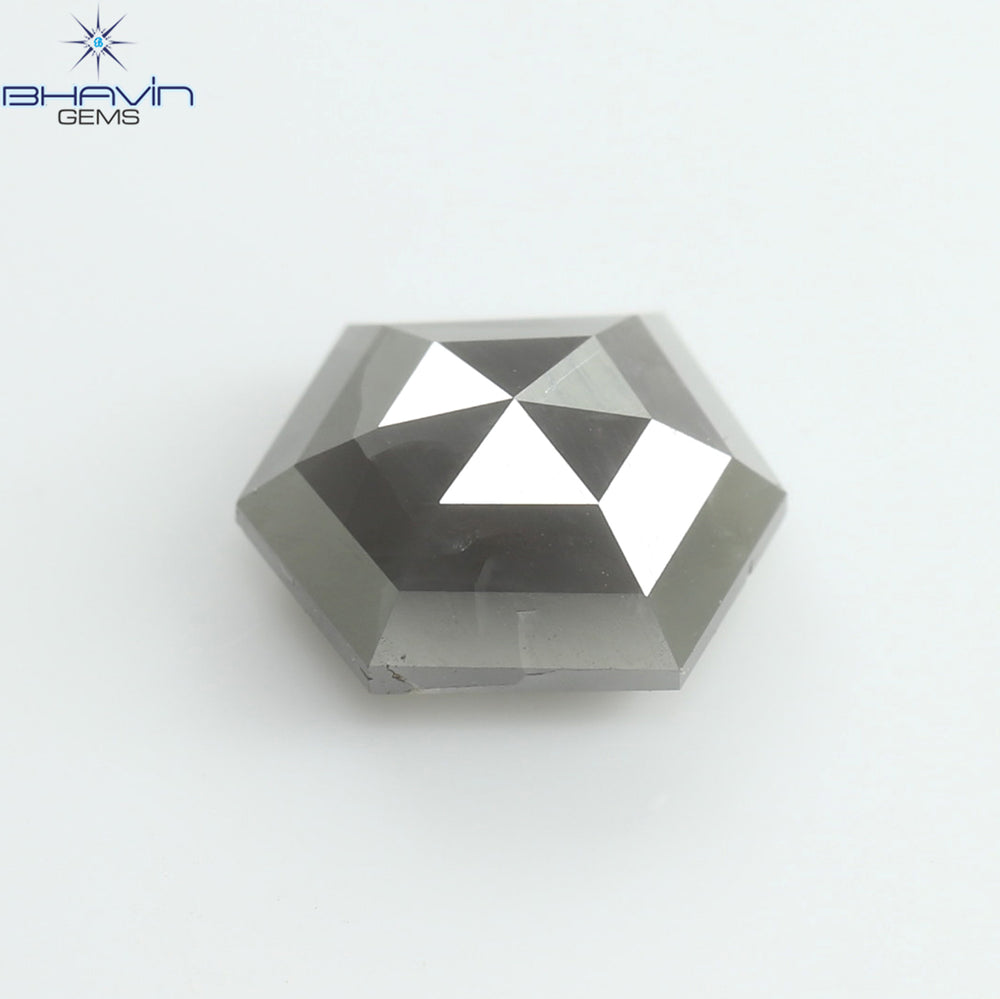 1.22 CT Hexagon Shape Natural Loose Diamond Gray Color I3 Clarity (7.32 MM)