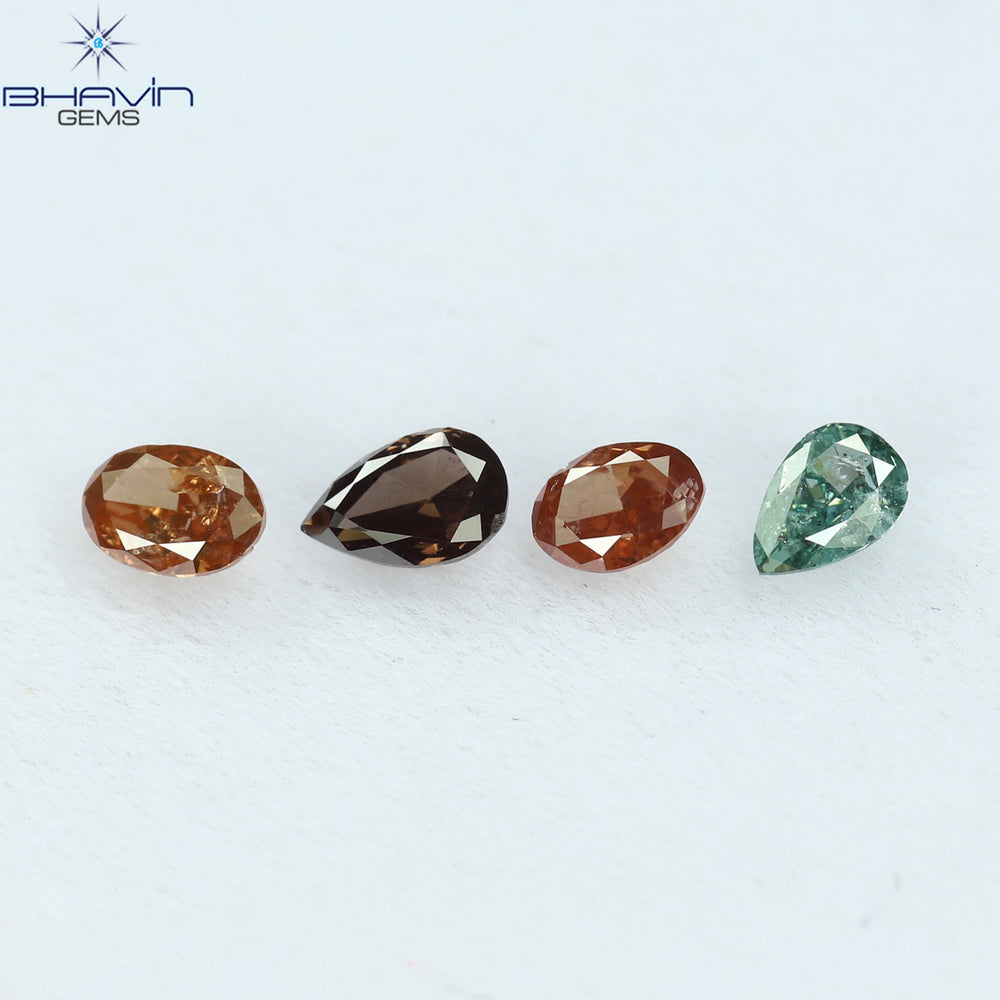 0.40 CT/4 Pcs Mix Shape Natural Diamond Pink Color SI Clarity (3.94 MM)