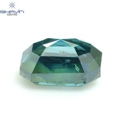 0.38 CT Emerald Shape Enhanced Blue Color Natural Diamond I2 Clarity (4.46 MM)