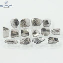 2.60 CT/14 Pcs Slice Shape Natural Diamond Salt And Pepper Color I3 Clarity (7.98 MM)