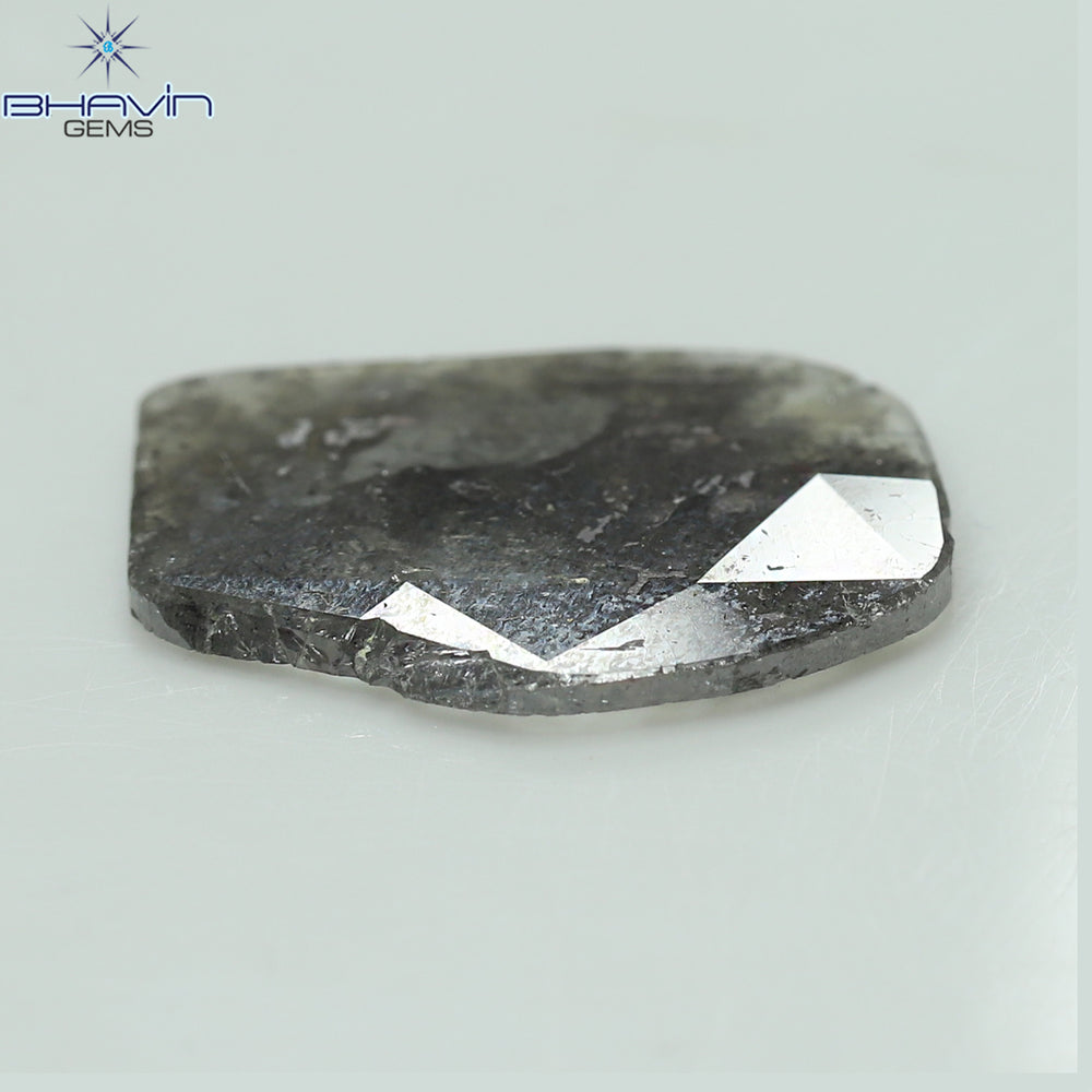 5.97 CT Slice Shape Natural Diamond Salt And Pepper Color I3 Clarity (18.24 MM)