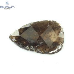 1.11 CT Pear Slice Shape Natural Diamond Brown Color I3 Clarity (12.03 MM)